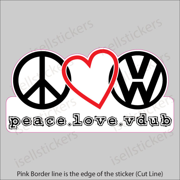 Peace Dove Van/Car JDM VW DUB VAG EURO Vinyl Decal Sticker 