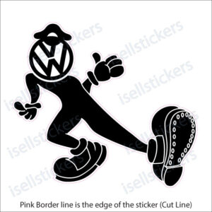 VW Volkswagen Automobile Cool Guy Keep on Truckin Window Decal Bumper Sticker - Image 3
