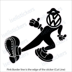 VW Volkswagen Automobile Cool Guy Keep on Truckin Window Decal Bumper Sticker - Image 5