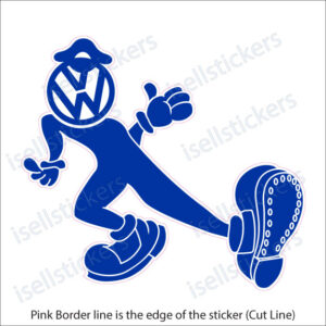 VW Volkswagen Automobile Cool Guy Keep on Truckin Window Decal Bumper Sticker - Image 7
