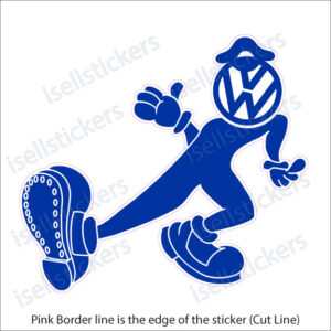 VW Volkswagen Automobile Cool Guy Keep on Truckin Window Decal Bumper Sticker - Image 9