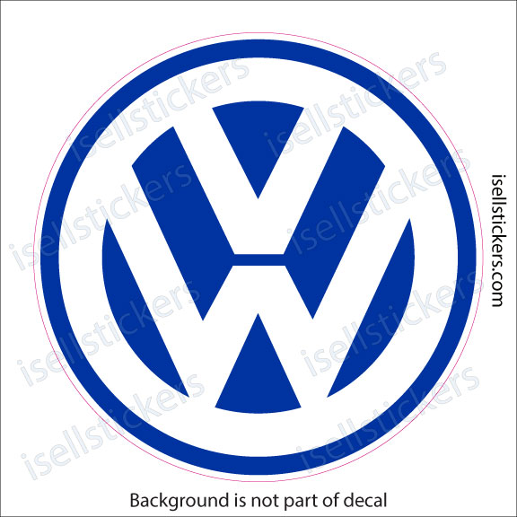 Circular Volkswagen logo in blue on white background.