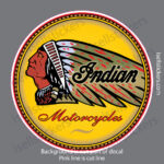 Indian Motorcycle Chief Dark Horse Retro Vintage Decal Sticker Facing Left