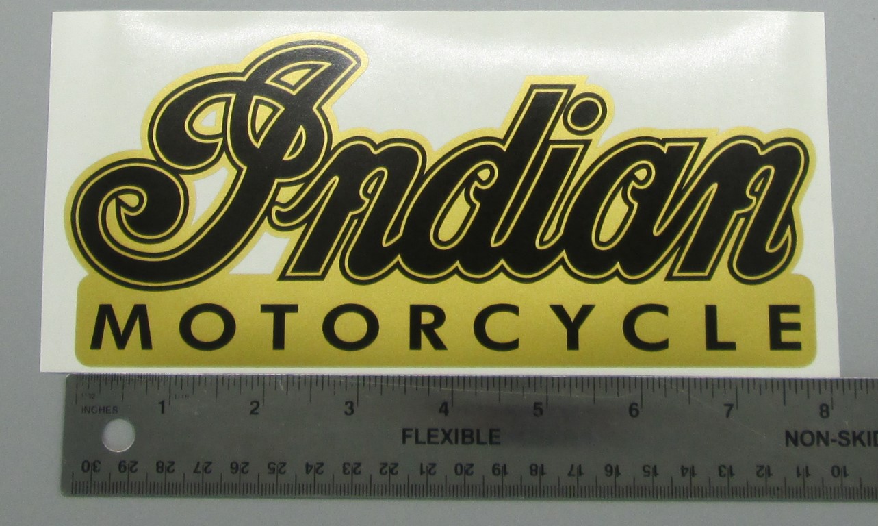 Indian Motorcycle Gold Metallic Bumper Sticker Window Decal