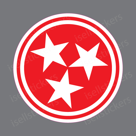 Tn Tennessee Volunteers Tristar Tri Star Bumper Sticker Window Decal