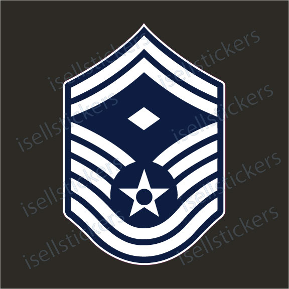 Air Force Master Sergeant with Diamond Enlisted E8 Rank Bumper Sticker