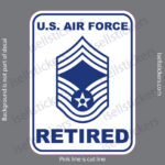 Air Force Retired Chief Master Sergeant E9 Rank Bumper Sticker Window Decal