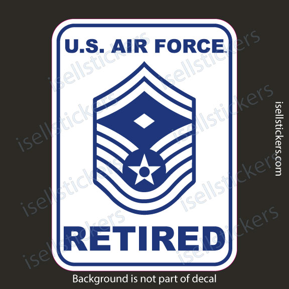 Air Force Retired Senior Master Sergeant with Diamond E8 Rank Bumper Sticker Window Decal - Image 3