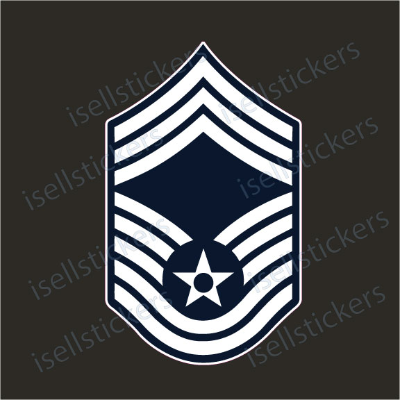 Air Force Chief Master Sergeant E9 Rank Bumper Sticker Window Decal Dk