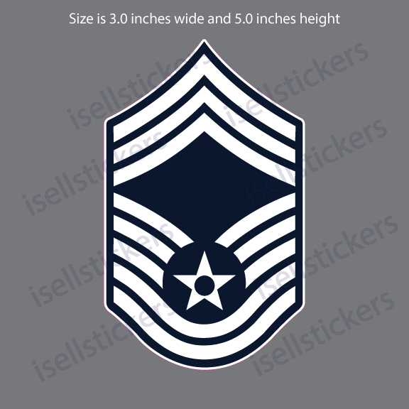 Air Force Chief Master Sergeant E9 Rank Bumper Sticker Window Decal Dk ...