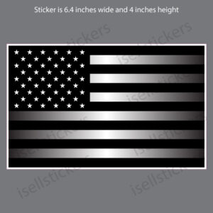 American Flag Reflective Subdued Black White