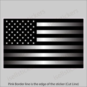 American Flag Reflective Subdued Black White