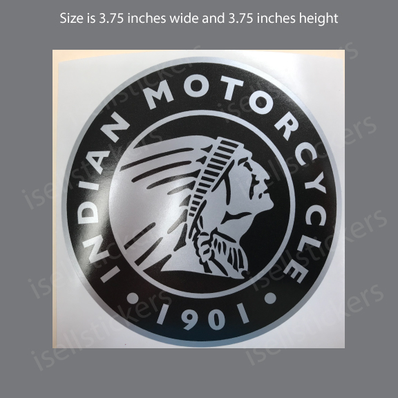 Indian Motorcycle Vintage Bike Silver Bumper Sticker Decal Right