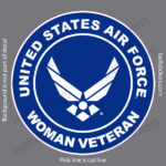 Proud Woman Female Veteran US Air Force Military Bumper Sticker Window Decal Blue