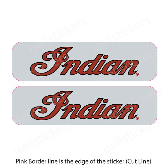Indian Motorcycle Reflective Helmet Safety Decals Stickers Pair