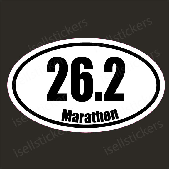 Marathon 26.2 Miles Run Race Running Bumper Sticker Vinyl Window Decal ...
