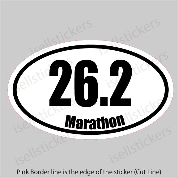 Running Euro 5x3 x2 Marathon 26.2 BLACK Decal Sticker Vinyl 