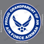 Proud Grandparent of an Air Force Airman Bumper Sticker Window Decal White