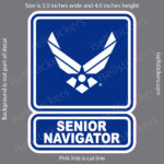 Air Force Senior Navigator Airman Bumper Sticker Window Decal