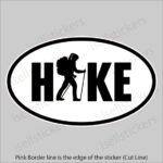 Hiking Girl Woman Hike Mountains Euro Window Decal Bumper Sticker