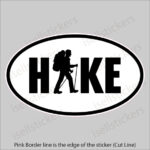 Hiking Guy Man Hike Mountains Euro Window Decal Bumper Sticker