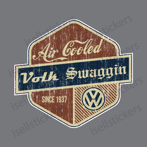 Volkswagen Volk Swaggin Swag Air Cooled VW Retro Vintage Car Bus Van Bug  Window Decal Bumper Sticker – I Sell Stickers – Shop Military Decals Indian  Motorcycle