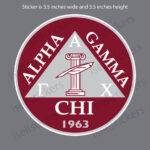 Alpha Gamma Chi Crest Car Window Decal Bumper Sticker