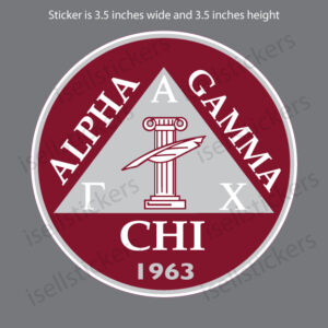 Alpha Gamma Chi Crest Car Window Decal Bumper Sticker