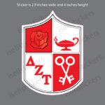 Lee University Delta Zeta Tau Crest Window Bumper Sticker Car Decal