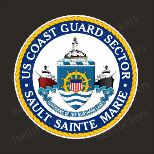 US Coast Guard Sault Sainte Marie USCG Military Vinyl Bumper Sticker Window Decal