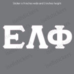 Lee University Epsilon Lambda Phi White Window Bumper Sticker Car Decal