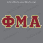 Lee University Phi Mu Alpha Old School Greek Window Decal Car Bumper Sticker