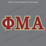 Lee University Phi Mu Alpha Standard Greek Window Decal Car Bumper Sticker