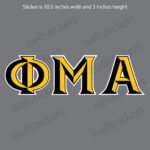 Lee University Phi Mu Alpha Chiseled Greek Window Decal Car Bumper Sticker