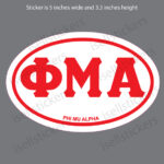 Lee University Phi Mu Alpha Euro Greek Window Decal Car Bumper Sticker Red