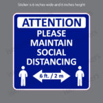 Social Distancing Notice 6 feet Apart Restaurant Window Door Wall Sticker Decal