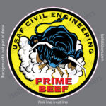 US Air Force Military USAF Civil Engineering Prime Beef Bumper Sticker Window Decal