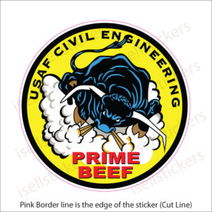 US Air Force Military USAF Civil Engineering Prime Beef Bumper Sticker Window Decal