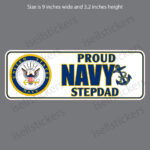 Proud Navy Step Dad Decal Sticker