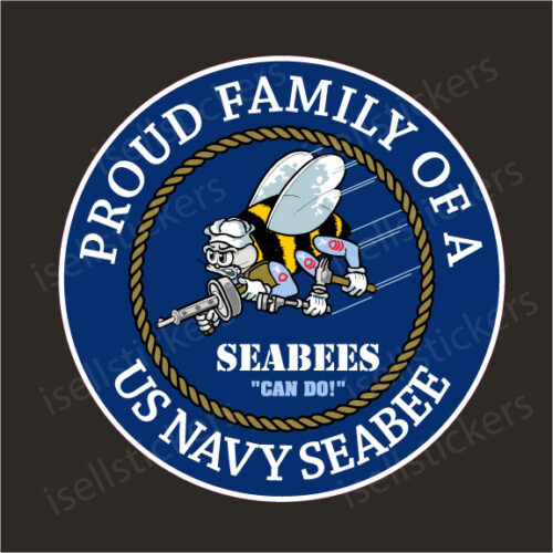 NV-4096 Proud Family of a US Navy Seabee Decal Sticker