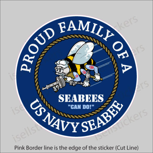 NV-4096 Proud Family of a US Navy Seabee Decal Sticker