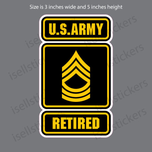 Army Logo Retired Master Sergeant MSG E8 Bumper Sticker Window Decal