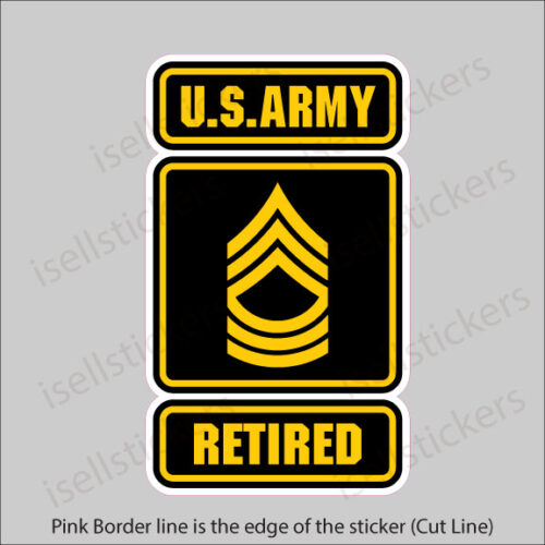 Army Logo Retired Master Sergeant MSG E8 Bumper Sticker Window Decal