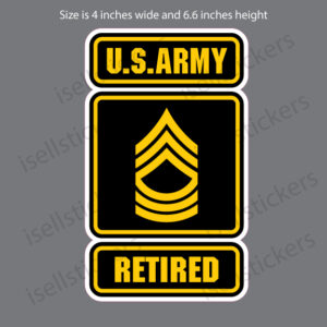 Army Logo Retired Master Sergeant MSG E8 Sticker Decal