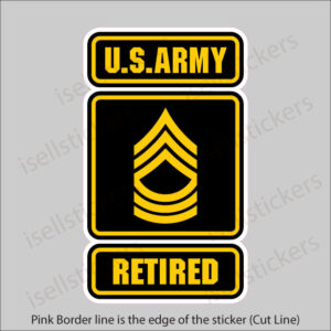 Army Logo Retired Master Sergeant MSG E8 Sticker Decal