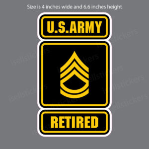 Army Logo Retired Sergeant First Class SFC E7 Bumper Sticker Window Decal