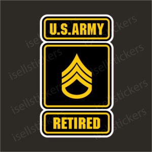 Army Logo Retired Staff Sergeant E6 SSG Bumper Sticker Window Decal