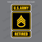 Army Logo Retired Staff Sergeant E6 SSG Bumper Sticker Window Decal