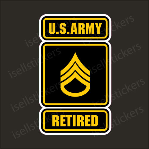 Army Logo Retired Staff Sergeant E6 SSG Decal Sticker
