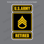 Army Logo Retired Staff Sergeant E6 SSG Decal Sticker